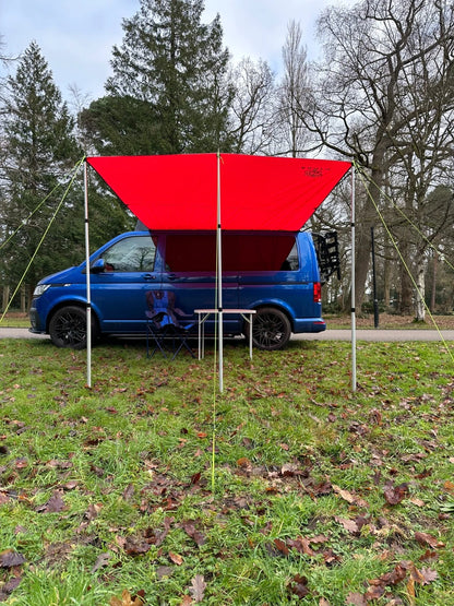 Set of 2 Awning Canopy for Campervan Caravan (2.4m x 3m) RED