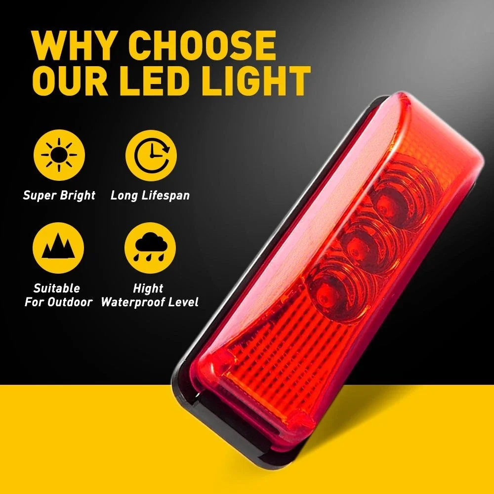 Set of 4 3LED Side Marker Clearance Lights for Jeep Truck Trailer RV