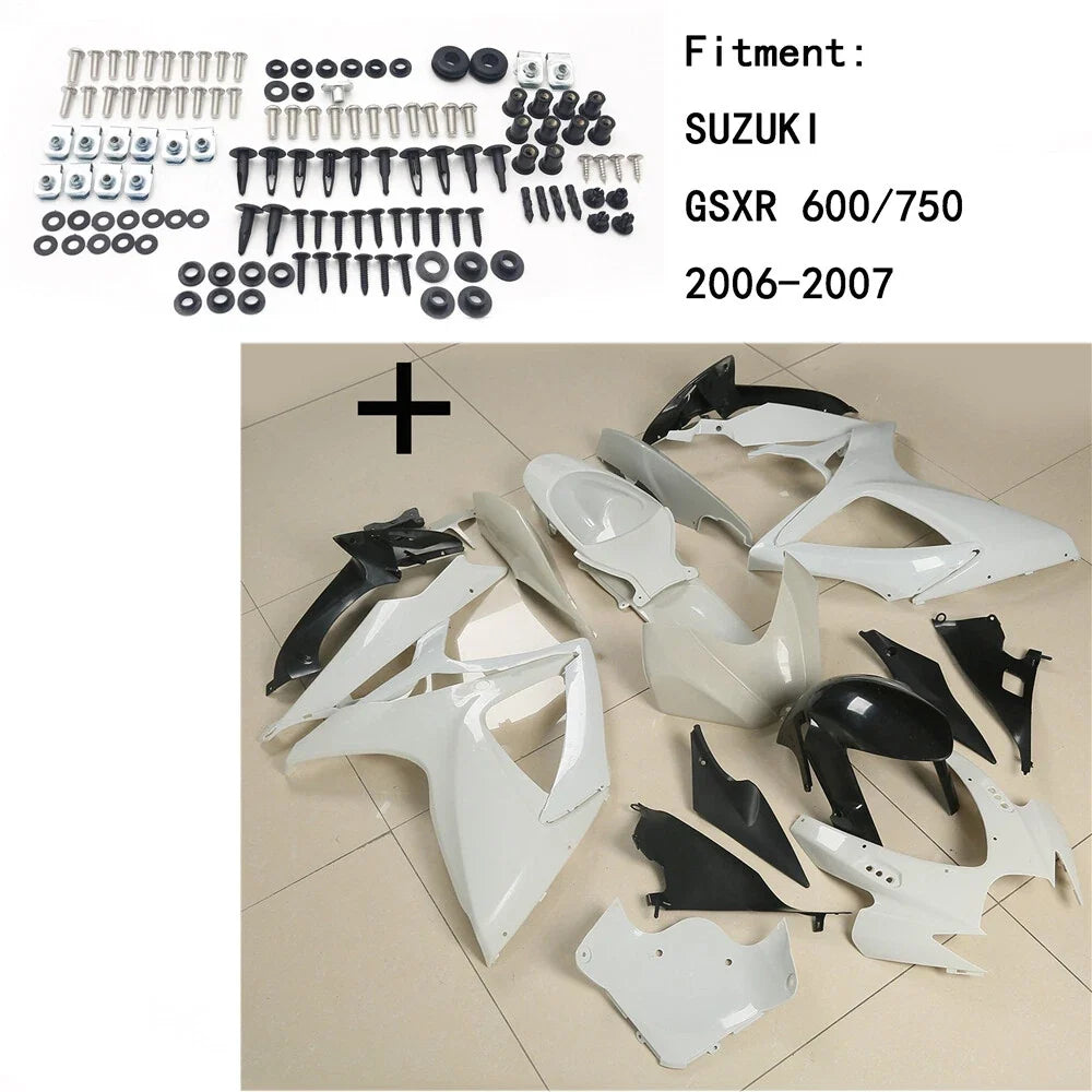 Fairing Kit for Suzuki GSXR 600/750 (2006–2007) - Unpainted ABS