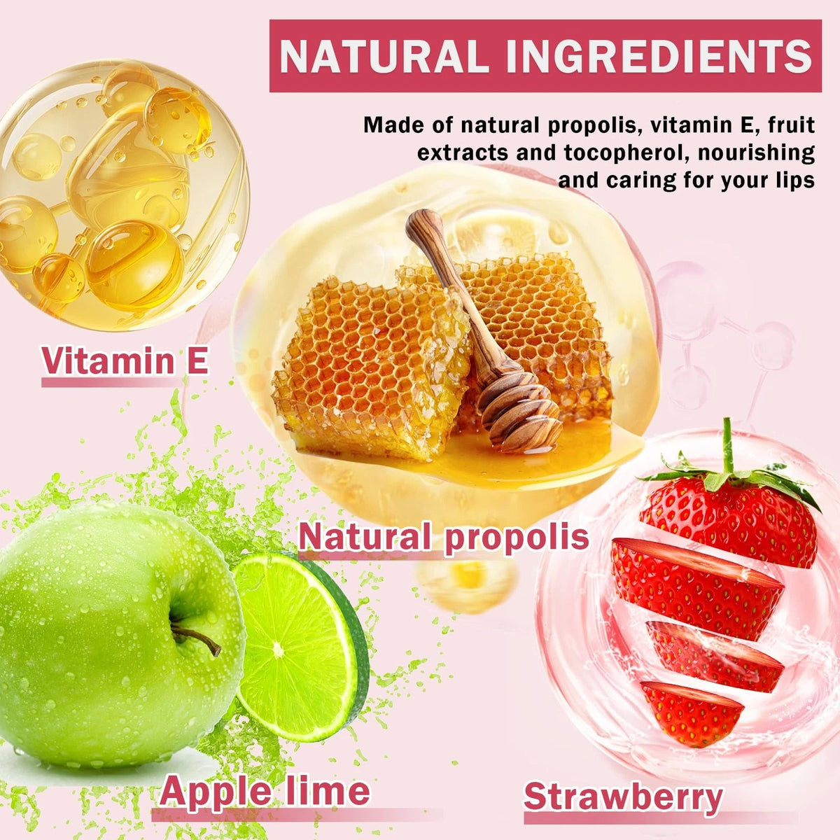 Set of 4 Bee Lip Balm Honey Pots for Various Flavors