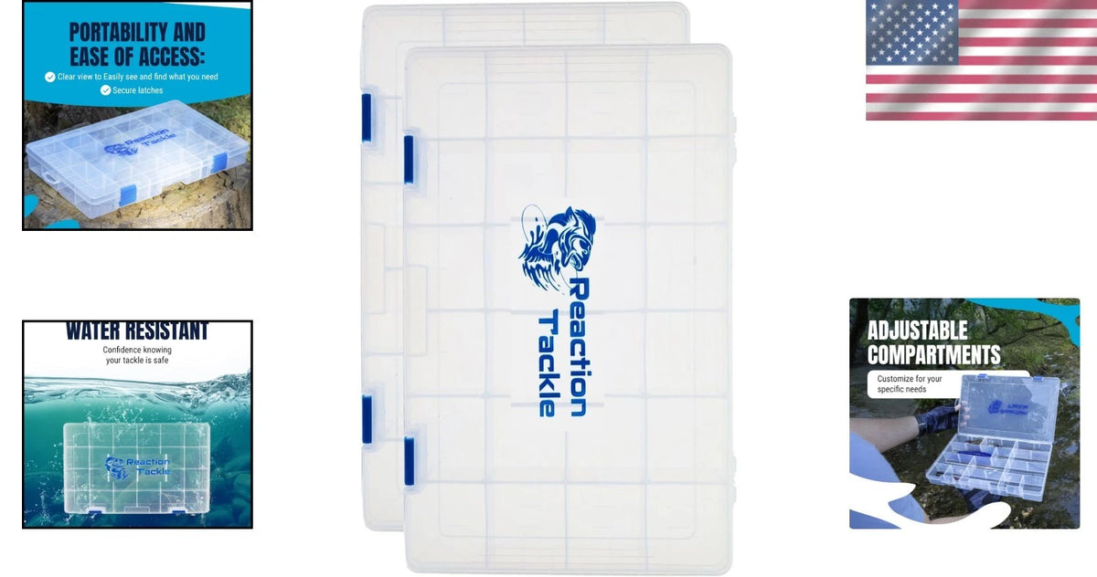 2-Pack Water-Resistant Tackle Box Trays for Custom Fishing Gear Storage