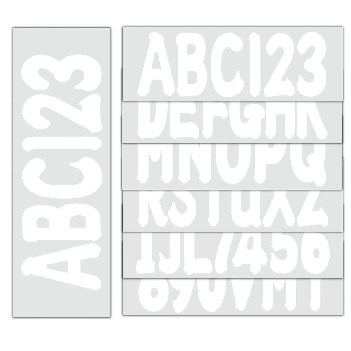 Set of 4 Custom Boat Registration Decal Stickers A-Z & 0-9 White