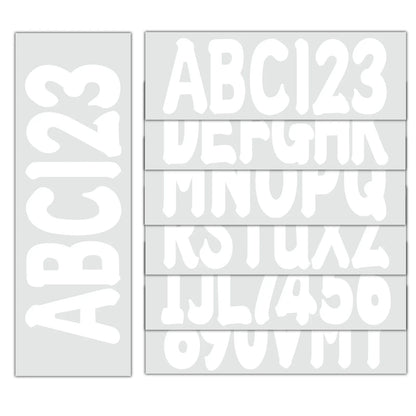 Set of 4 Custom Boat Registration Decal Stickers A-Z & 0-9 White