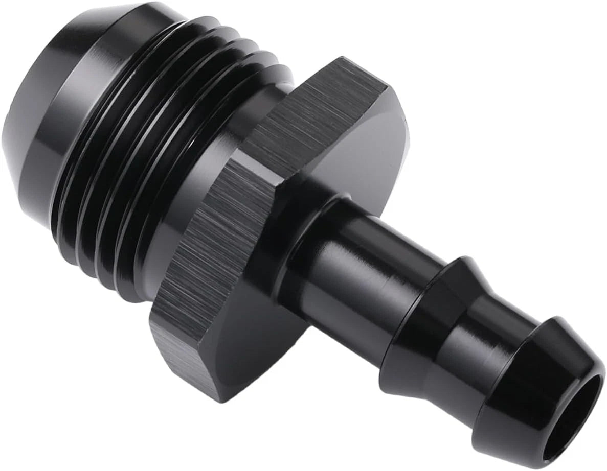10AN Male Flare to 3/8 Hose Barb Straight Fitting Adapter, Black