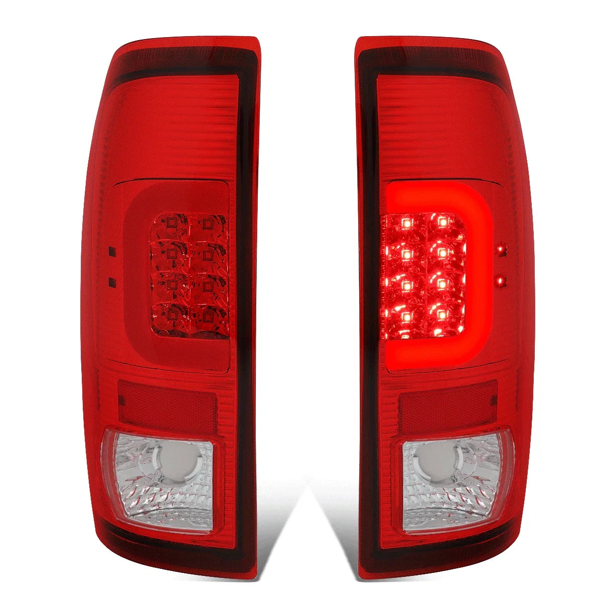 3D LED C-Bar Tail Brake Light Lamps for Ford F250 F150 (1999–2007)
