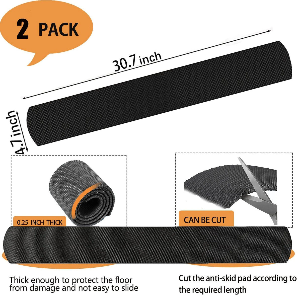 2 Pack Anti-Slip Furniture Rail Pads for Recliners (No Specific Years)