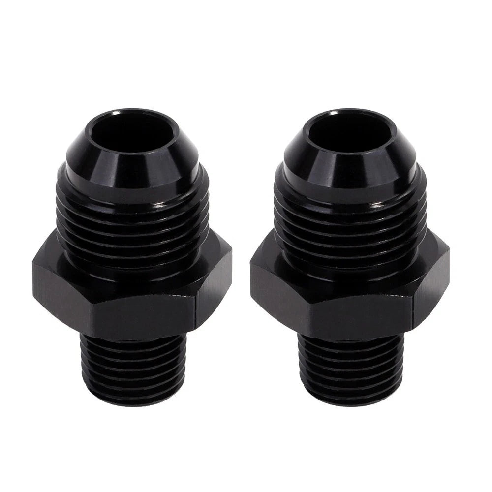 Set of 4 Black 10AN to 1/2 NPT Adapter Straight Pipe Thread Fittings
