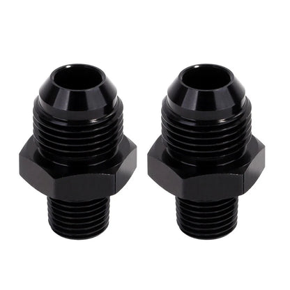 Set of 4 Black 10AN to 1/2 NPT Adapter Straight Pipe Thread Fittings