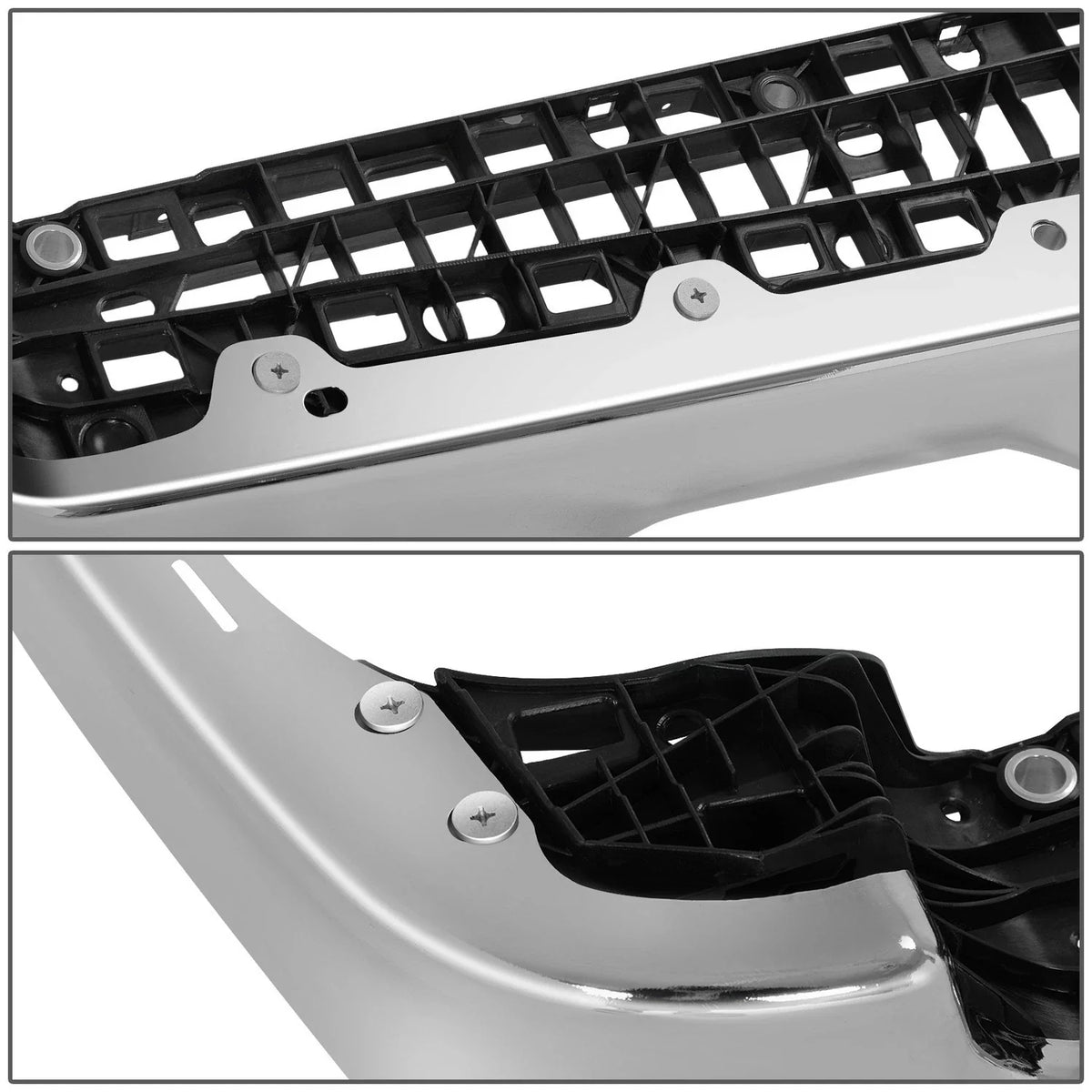 Chrome Rear Bumper Facebar for Ram 1500 (2019–2024) w/o Sensor Holes, Dual Exhaust