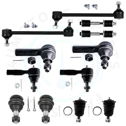 Set of 12 Front Ball Joints Tie Rods Sway Bars for Nissan Xterra Frontier (2000–2004)