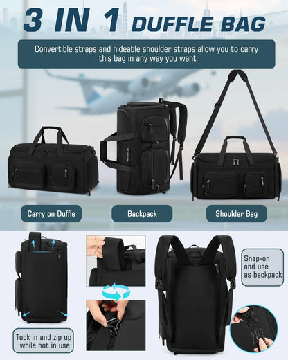 Convertible Garment Bag for Travel (45L) - Black