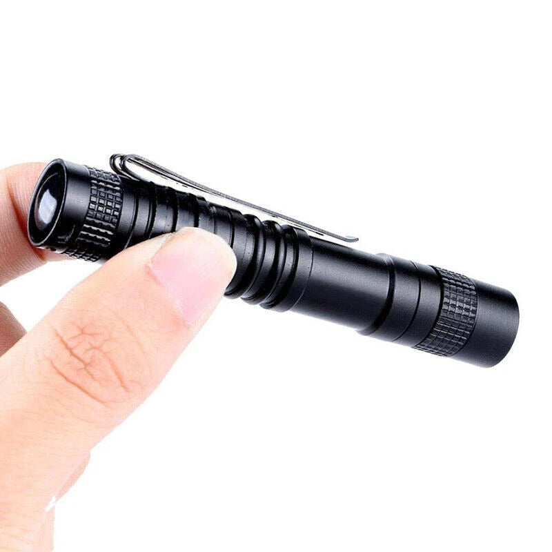 2X LED Flashlight Clip Mini Light for Pocket Portable Pen Torch