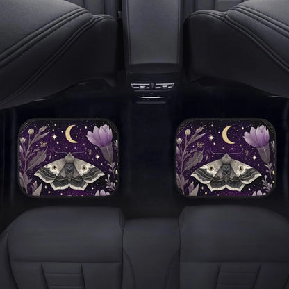Set of 4 Purple Moth Moon Car Floor Mats for Most Vehicles