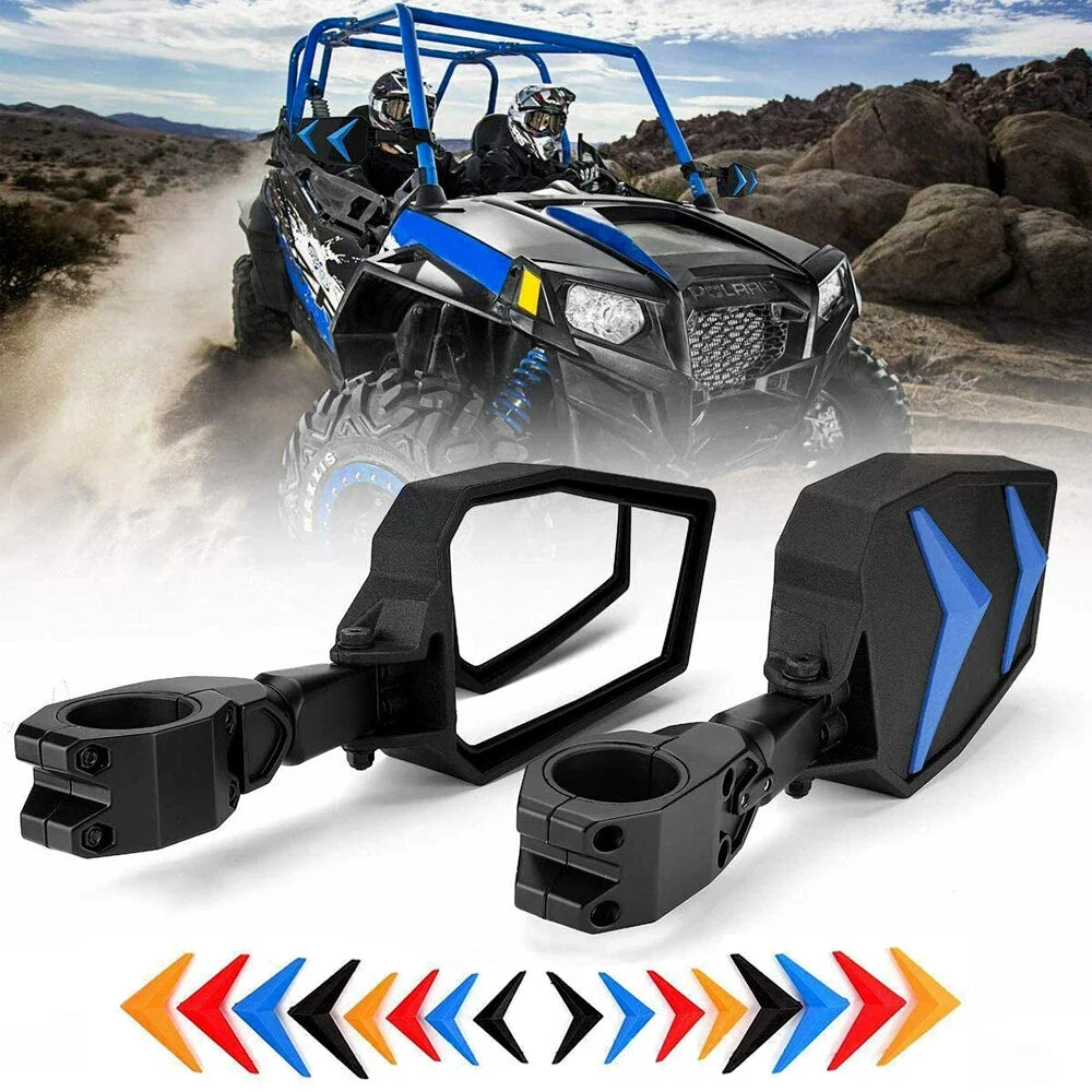 Side Rear View Mirrors for Polaris RZR, Yamaha YXZ1000R (1.75 Inch Bar)