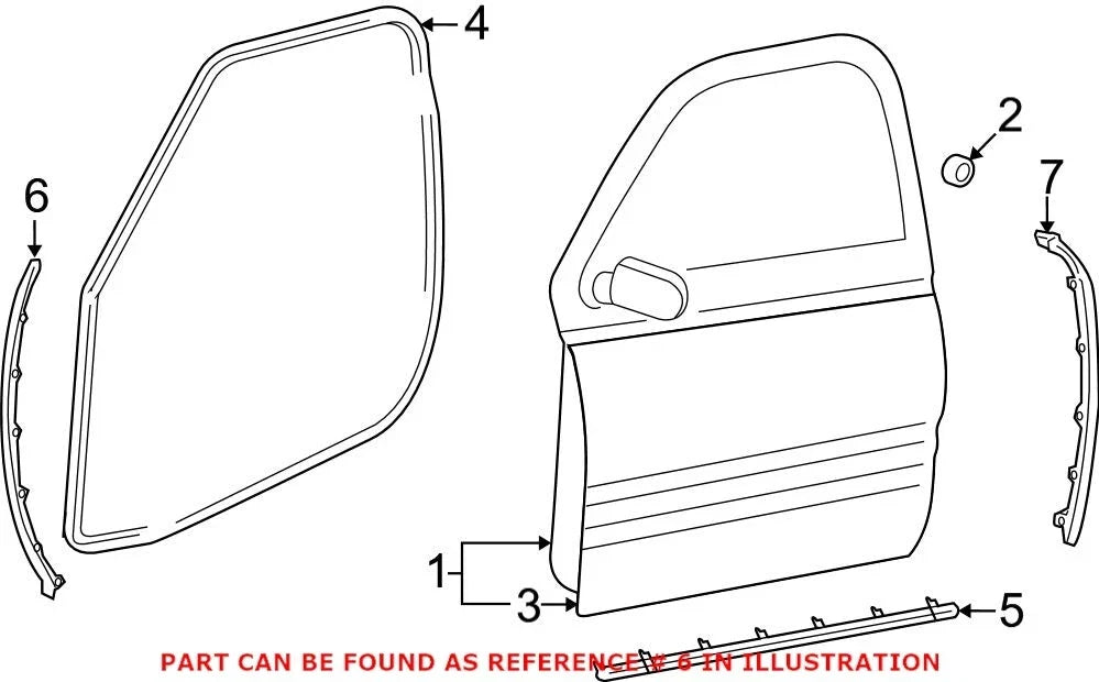 Genuine OEM Door Seal for Dodge Ram 1500/2500/3500 (2002–2018) 55372709AB