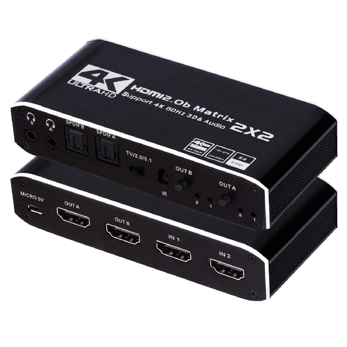 2x 4K HDMI Matrix Switch for Full HD 1080P Video Processor Adapter