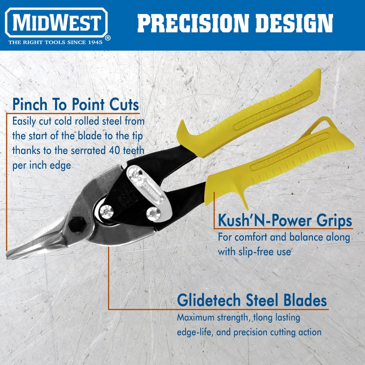 Midwest Aviation Snip for Straight Cut Regular Tin (No Part Numbers)