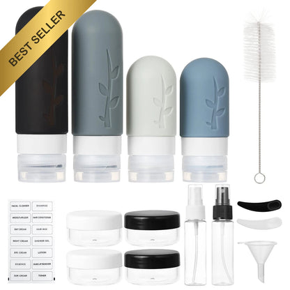 18-Pack Silicone Travel Bottles Set TSA Approved Leak Proof Containers