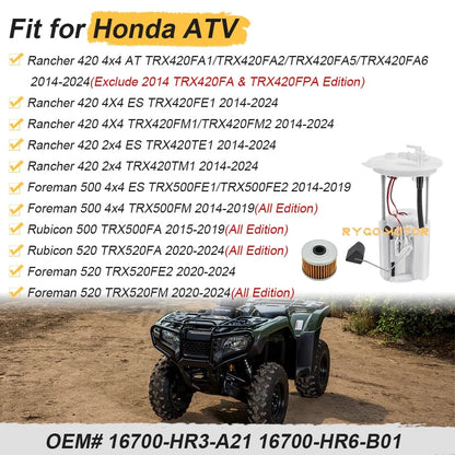 Fuel Pump & Oil Filter for Honda TRX420 TRX500 TRX520 (2007–2023)