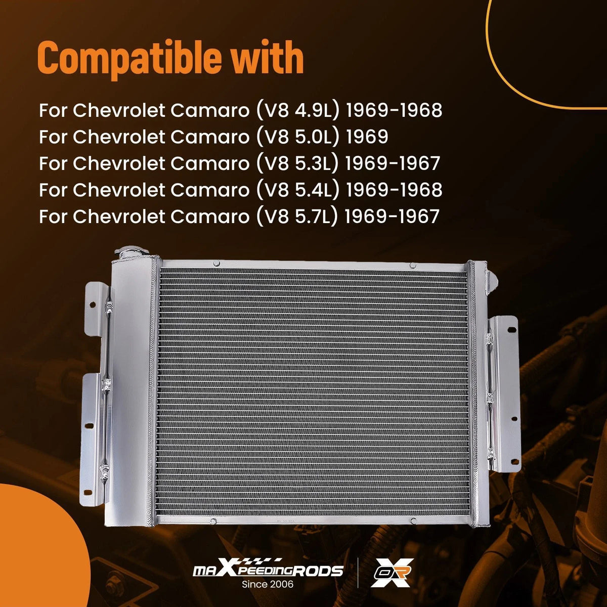 3-Row Radiator Shroud Fan Relay for Chevy Camaro V8 (1967–1969) AE370