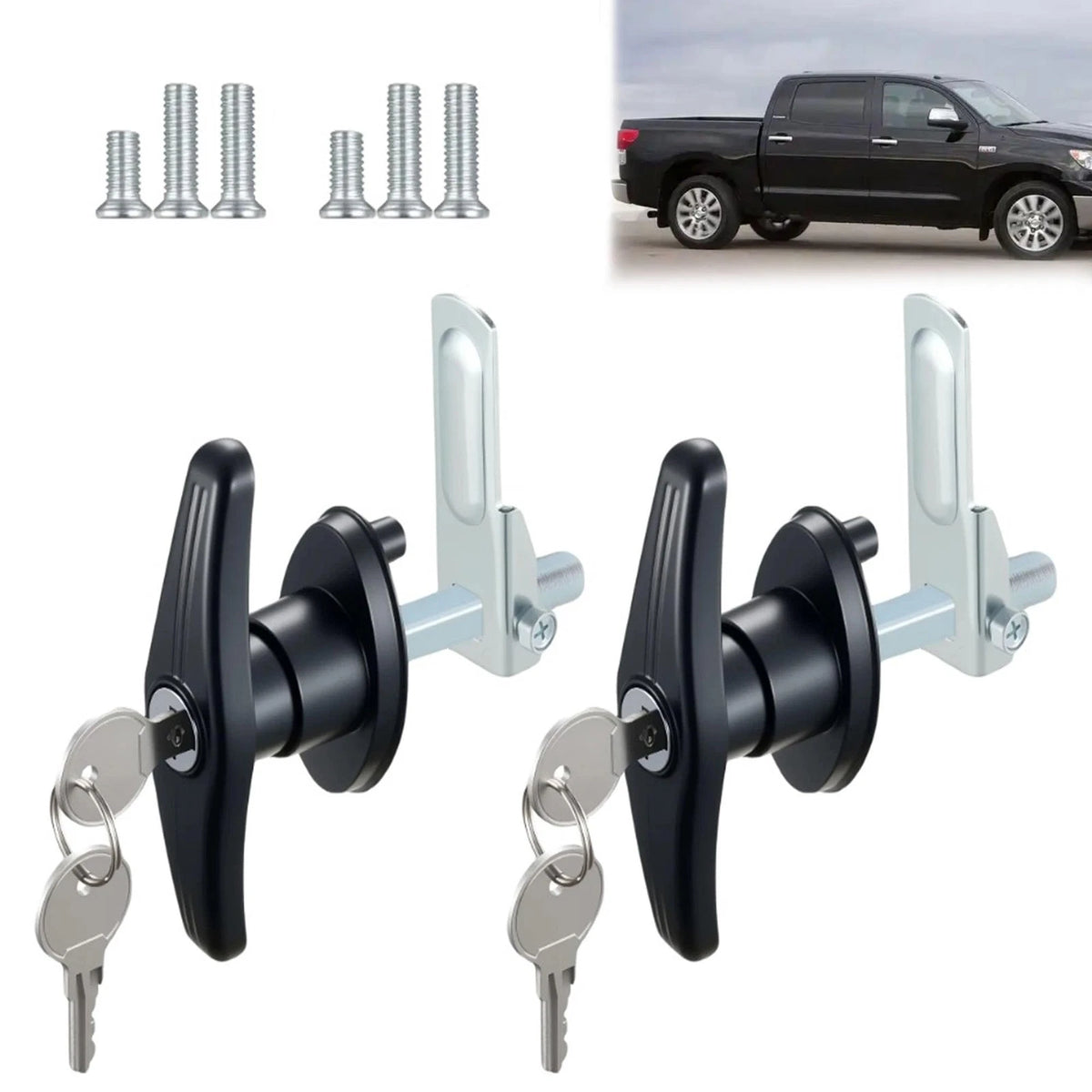 2X Truck Cap Locking T-Handle for Camper Shell (2010–2023)