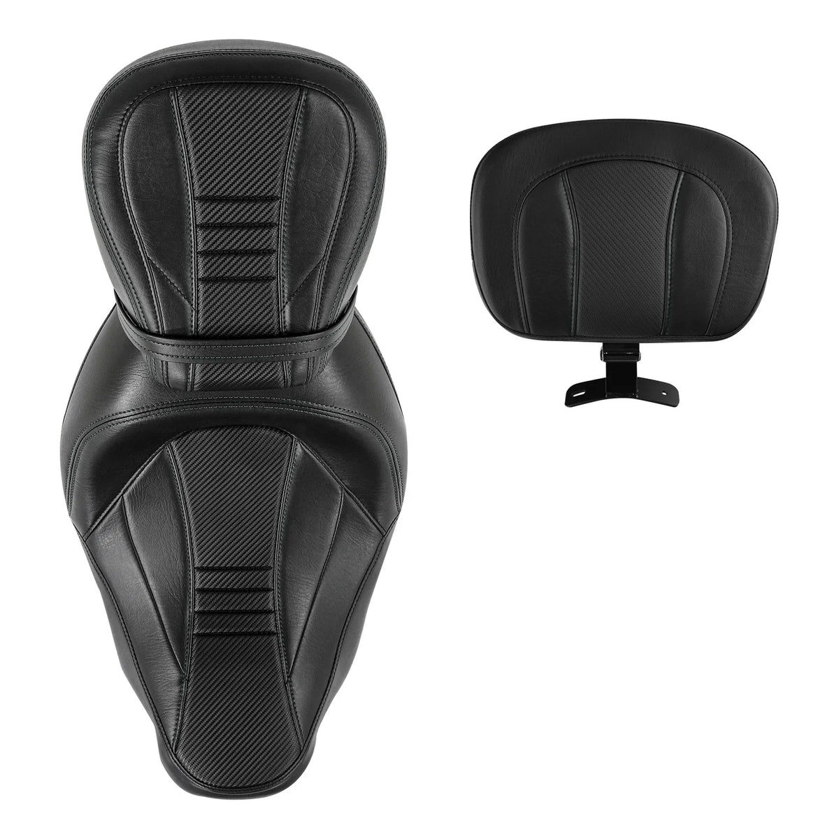 Black Driver Passenger Seats & Rider Pad for Harley Street Road Glide (09-23)