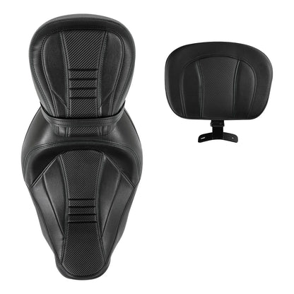 Black Driver Passenger Seats & Rider Pad for Harley Street Road Glide (09-23)