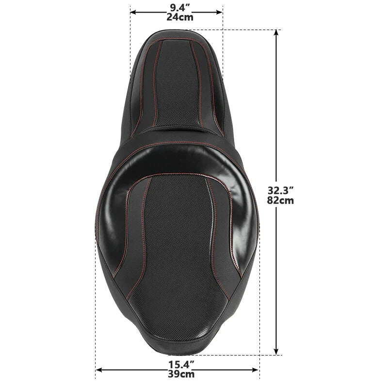 Driver Passenger Seat for Harley Touring Street Road Glide (2009–2023) Black