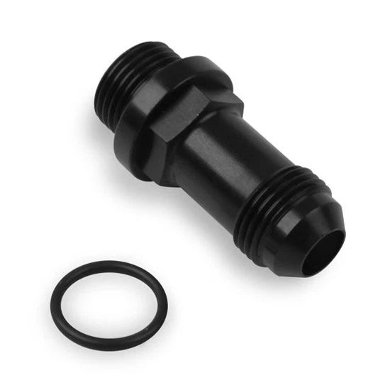 Long Male Fuel Inlet Fitting for Holley (-8 AN, Black) (26-153-1)