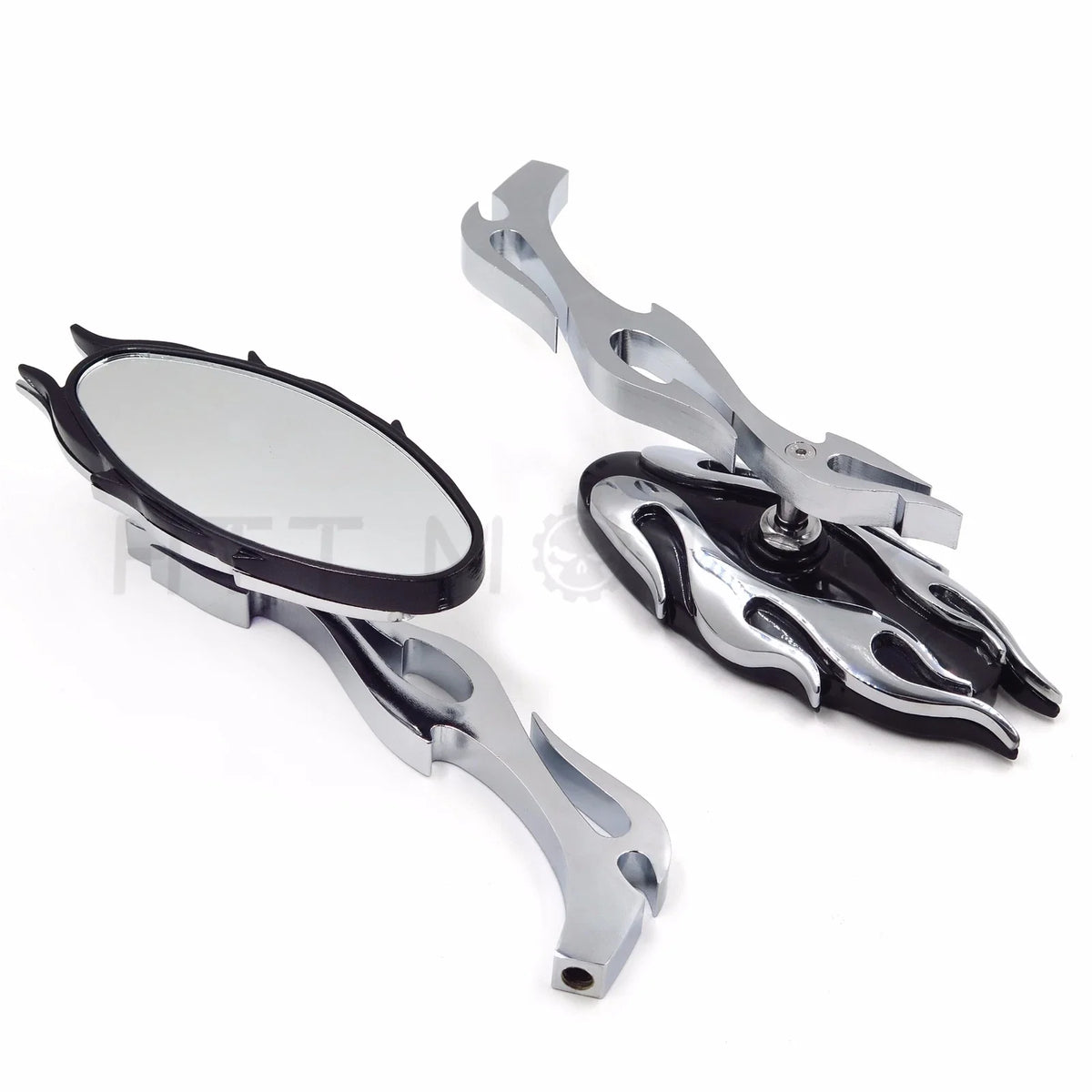 Chrome CNC Rearview Side Mirror for Motorcycle Cruiser Chopper (8mm, 10mm)