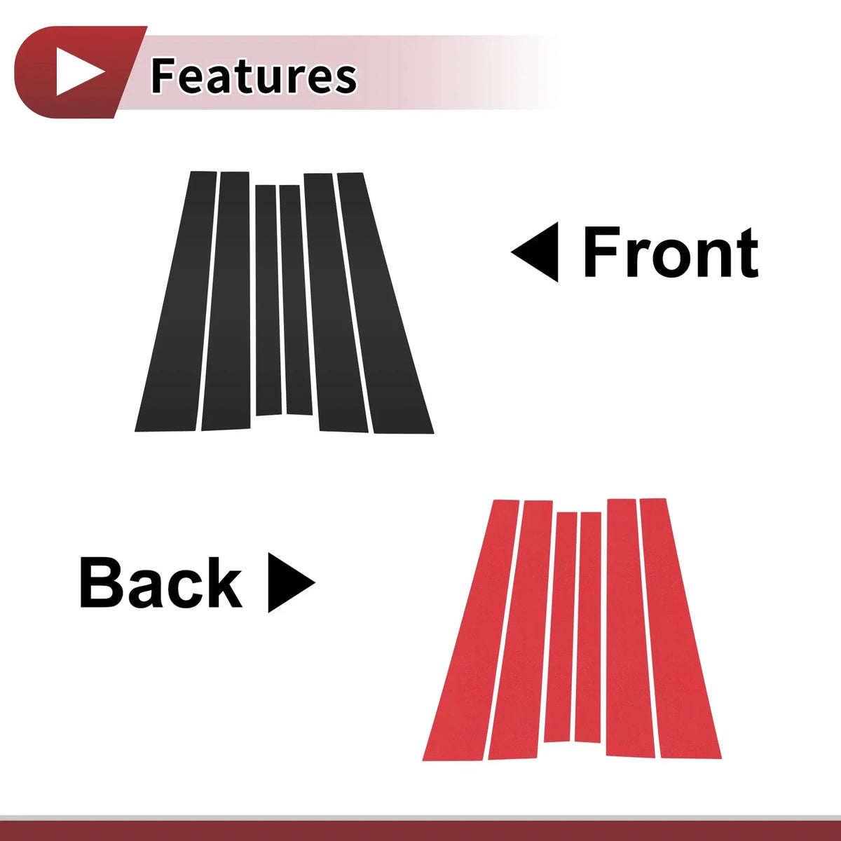 Door Pillar Window Trim Set for Mitsubishi Pajero Sport (2016–2023) Black