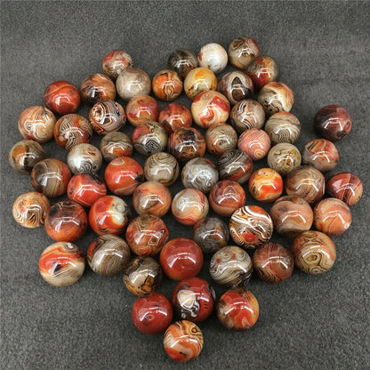 2pc Natural Silk Sardonyx Agate Sphere 30MM Quartz Crystal Ball