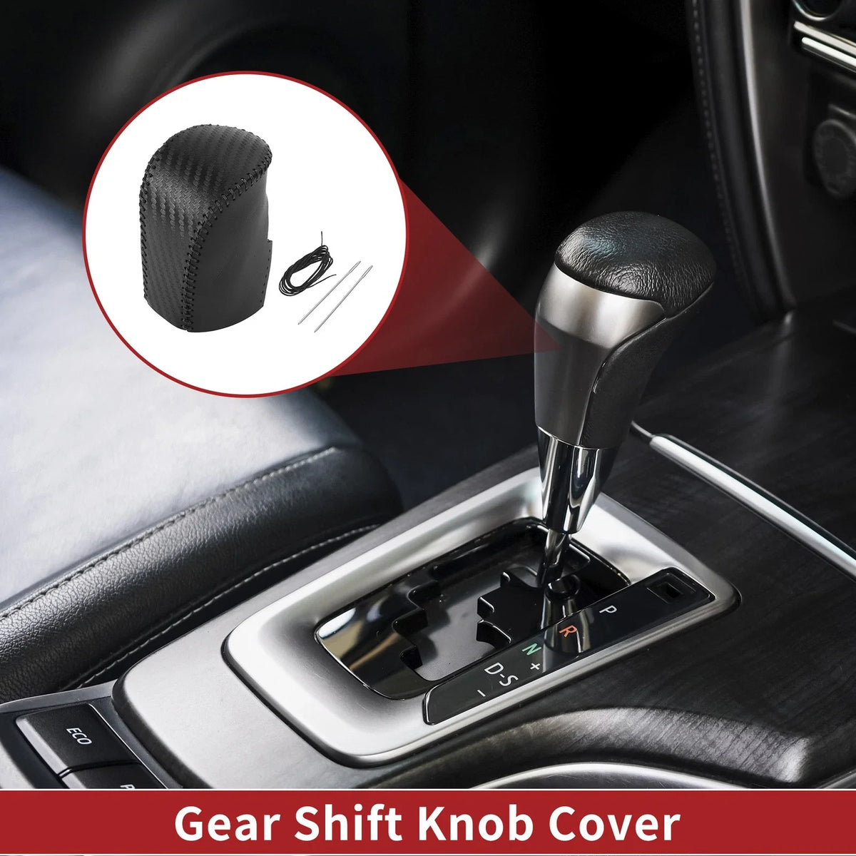 Car Gear Shift Knob Cover for Honda HR-V (2023–2024) Black Carbon Fiber