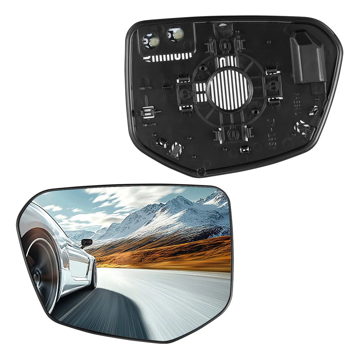 Left Side Heated Door Mirror Glass W/Plate for Honda Civic (2016–2021)