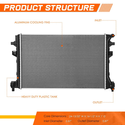 Aluminum Radiator for Audi A3 VW Golf Jetta Taos (2015–2023) DPI-13881