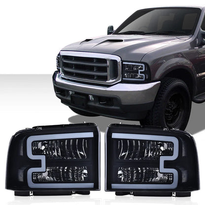 LED DRL Headlights for Ford F250 F350 Super Duty (2005–2007)