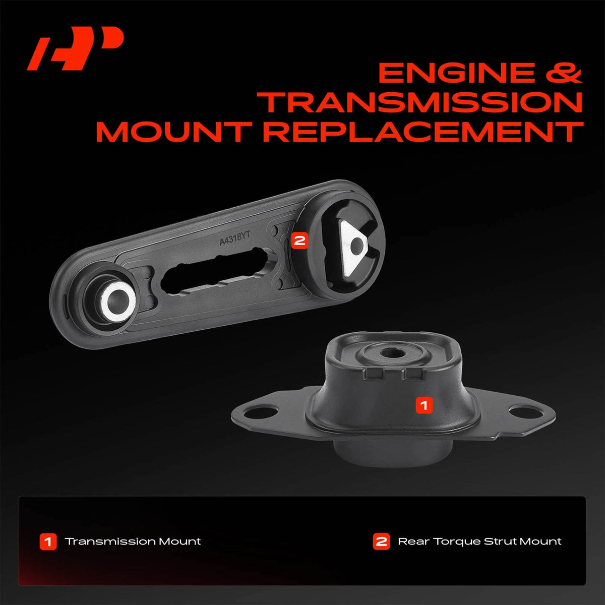2X Transmission & Torque Strut Mount for Nissan Versa (2007–2012) Cube (2009–2014) - 112202DV0A, 11220ED000, 11220ED50A, 11220EL50A