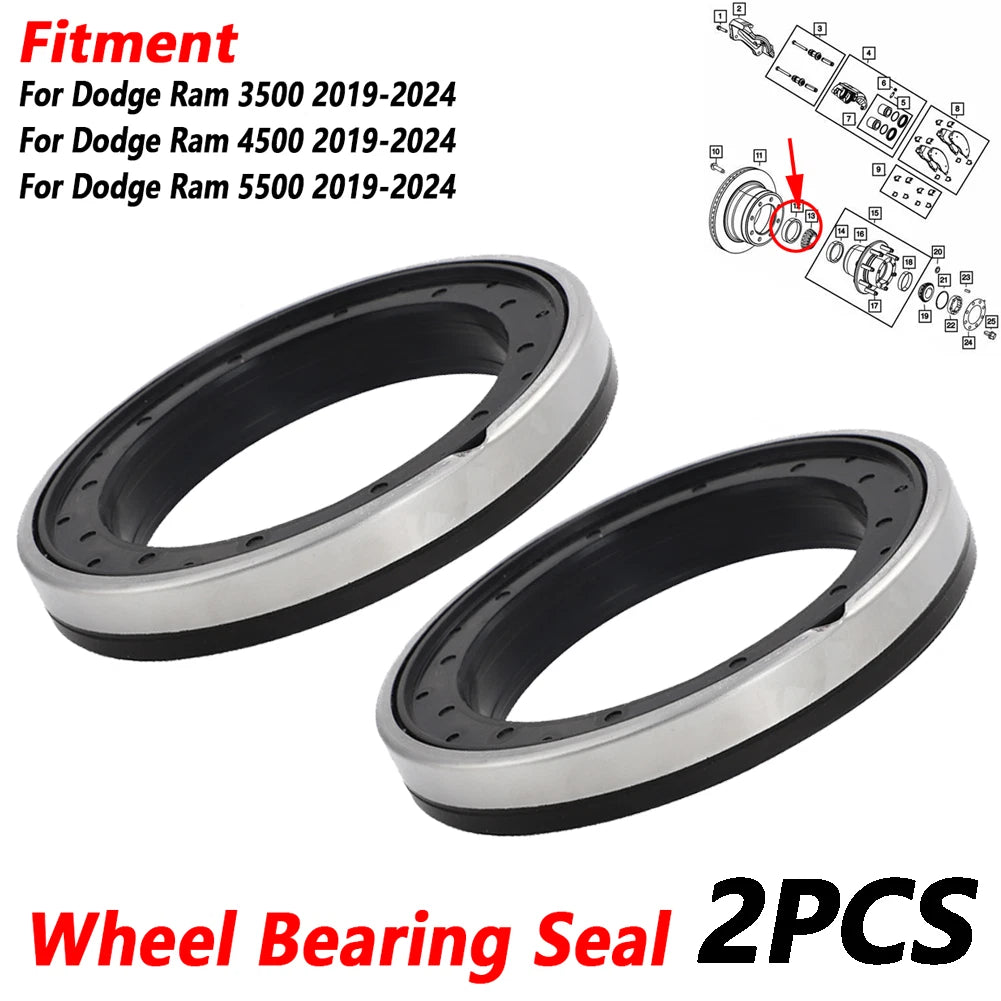2X Wheel Bearing Seal for Dodge RAM 3500 4500 5500 (#68454734AA) (2019–2024)