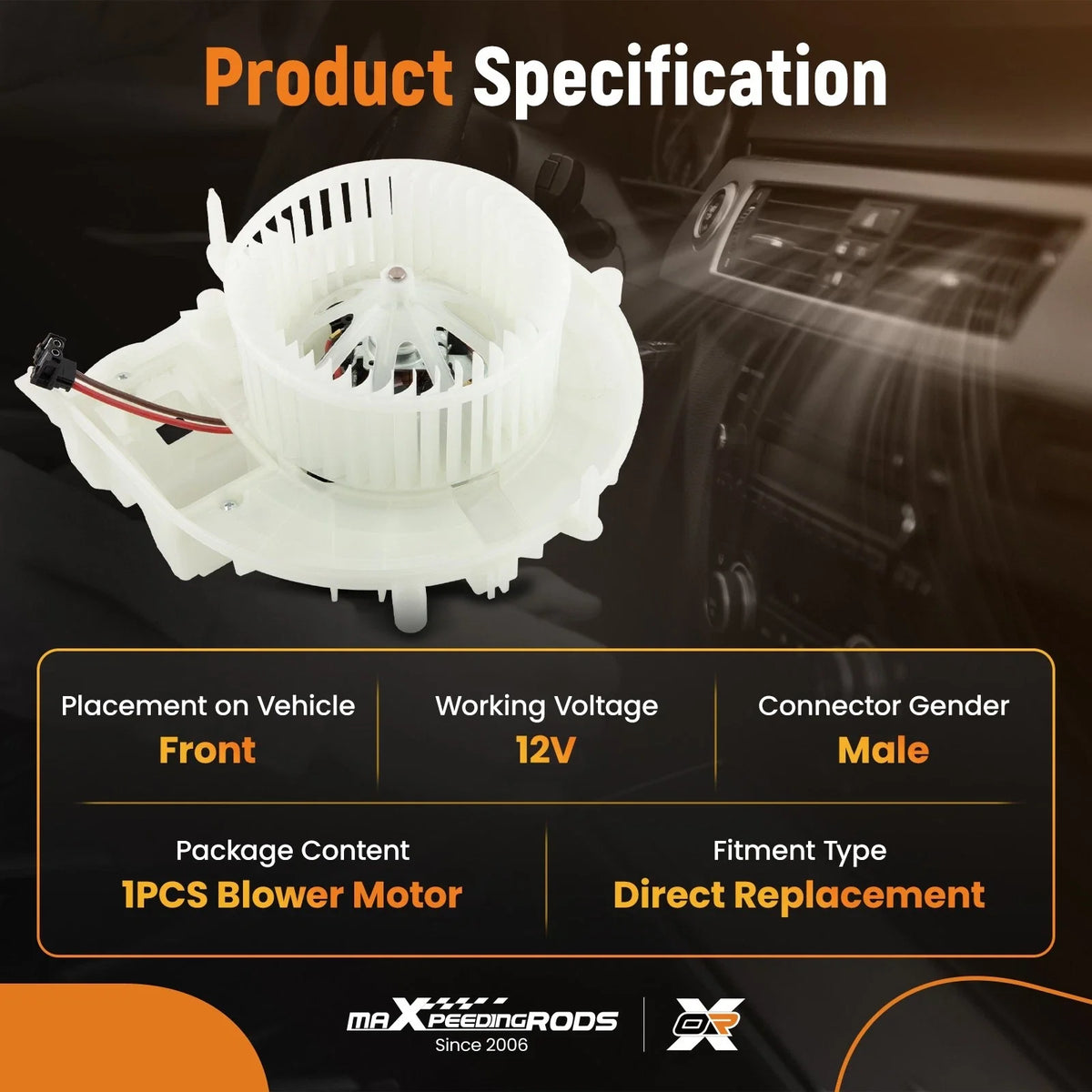 A/C Blower Motor Fan for Benz SLK280/SLK350/SLK55 AMG (2005–2011) 1718350004