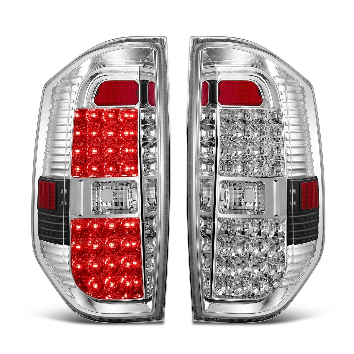 Pair Full LED Tail Lights for Tundra (2014–2021) - Chrome Housing