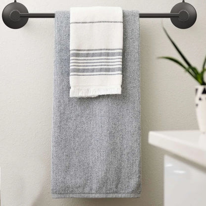 Suction Cup Towel Bar for Bathroom 17 Inch Matte Black
