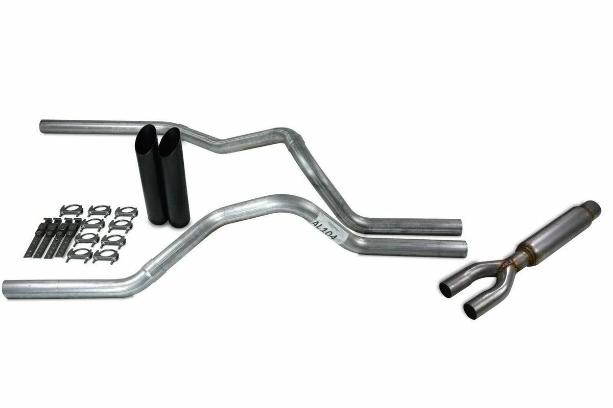 2.5" Dual Exhaust Kit for Ford F150 (2021–2025) with Glasspack Black Tip
