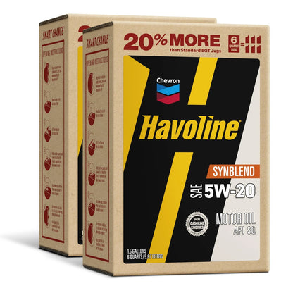 Pack of 2 - 5W20 Synthetic Blend Motor Oil, 6 Quarts Each