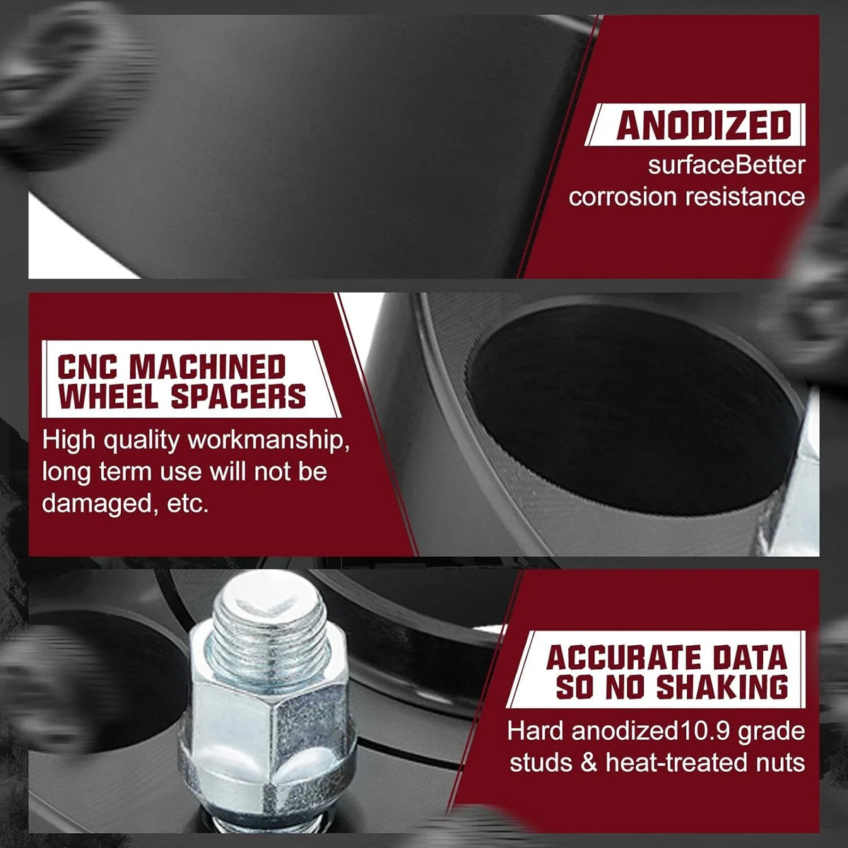 Set of 4 Hubcentric Wheel Spacers 1.25" 1.5" 2" 6x5.5 for Chevy Silverado GMC Yukon