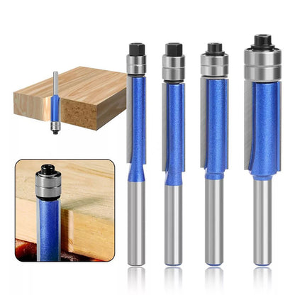 Set of 4 Straight Flush Trim Router Bits for Woodworking