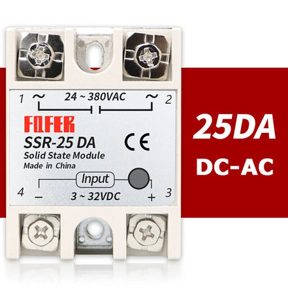 2X SSR-25DA Solid State Relay Module 25A DC 3V-32V to AC 24V-380V