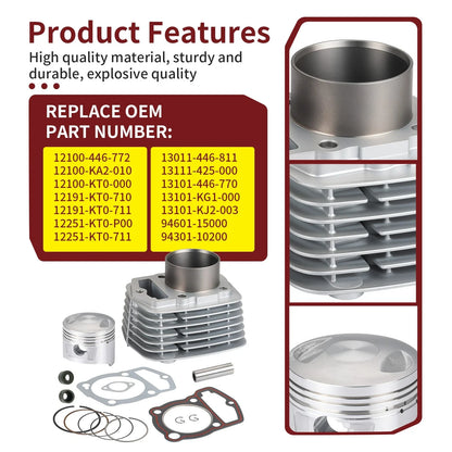Top End Kit for Honda XL200R XR200 XR200R (1981–1996) - 63mm STD Cylinder Piston Gasket Seals