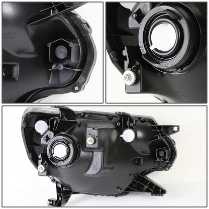 Pair of Black Amber Signal Headlight Lamps for Toyota Tacoma (2012–2015)