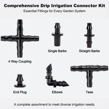 280-Piece Drip Irrigation Fittings Kit for Barbed 1/4 Inch