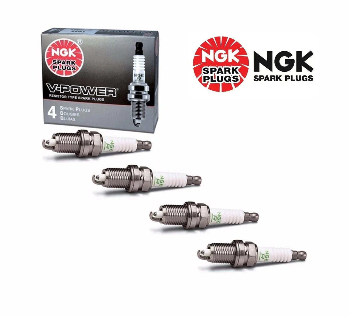 Set of 4 NGK V-Power TR4 Spark Plugs for OEM Power Performance